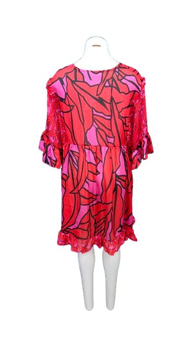 PRE OWNED Coop by Trelise Cooper Red/Pink Leaf Dress
