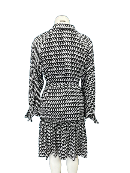 PRE OWNED Amaya Shirtdress - Black and White Houndstooth