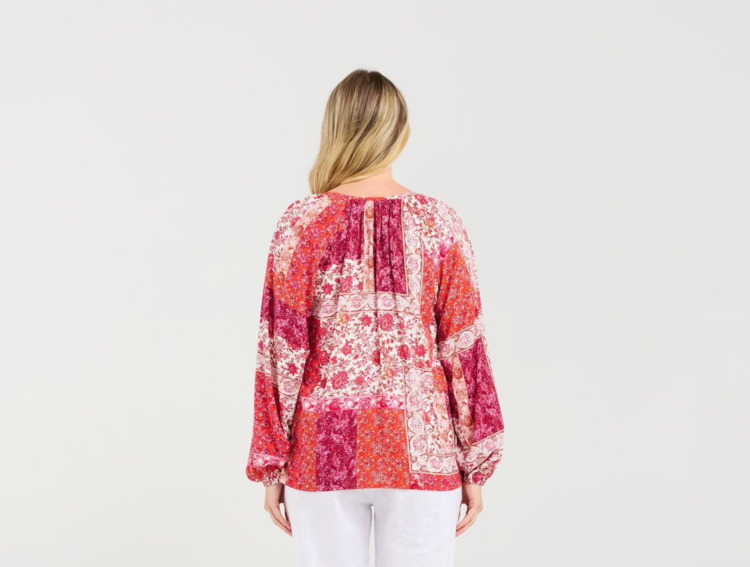 Blackstone Seraphine Tassel Top - Floral Patchwork