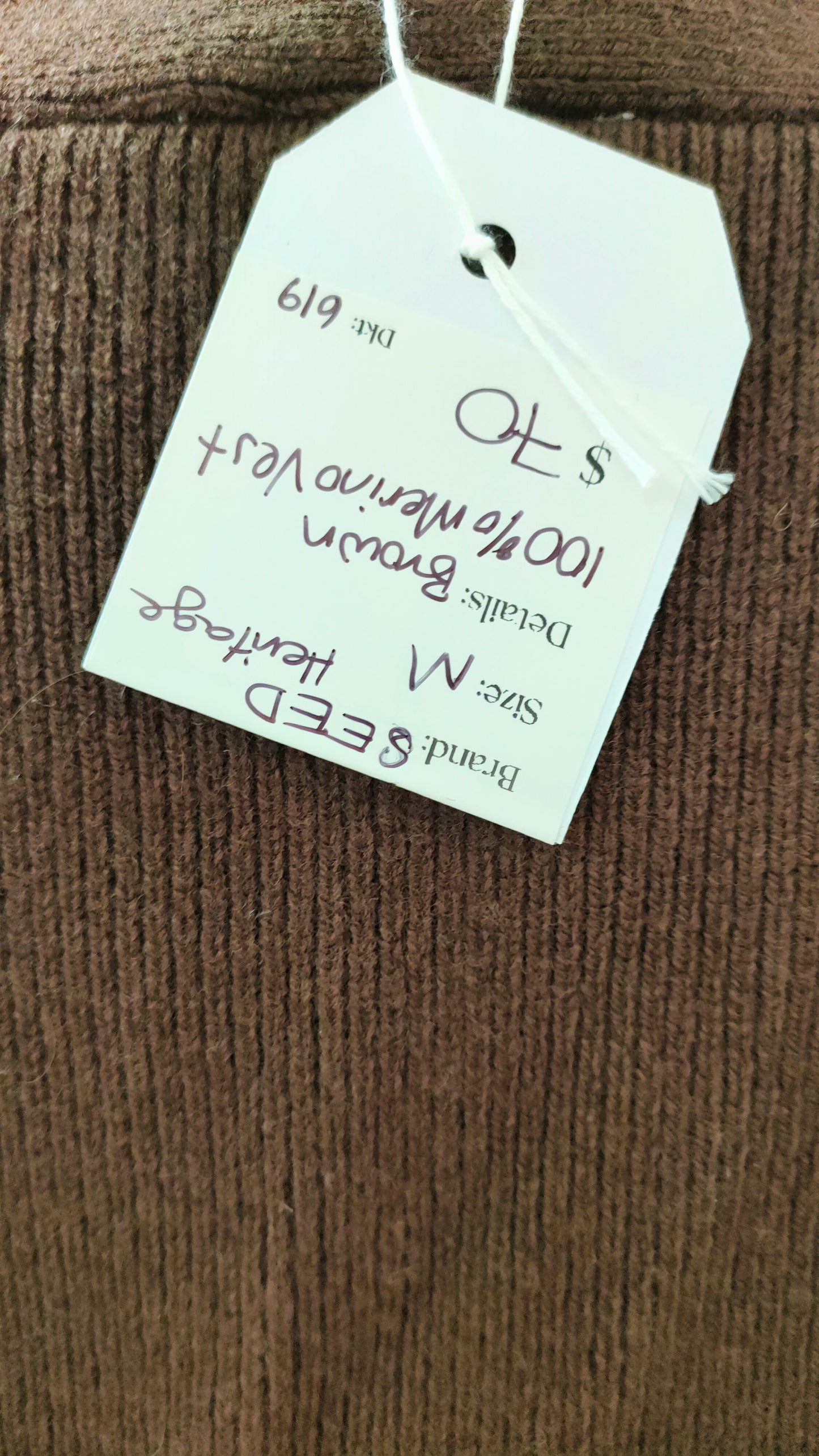 PRE LOVED Seed Heritage Merino Vest - Brown