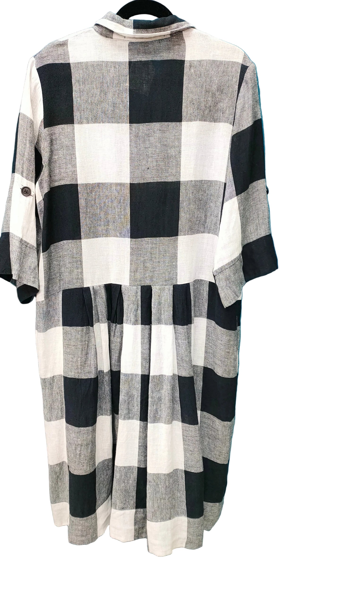 PRE OWNED Cooper Buffalo Check Shirt Dress - Black and White
