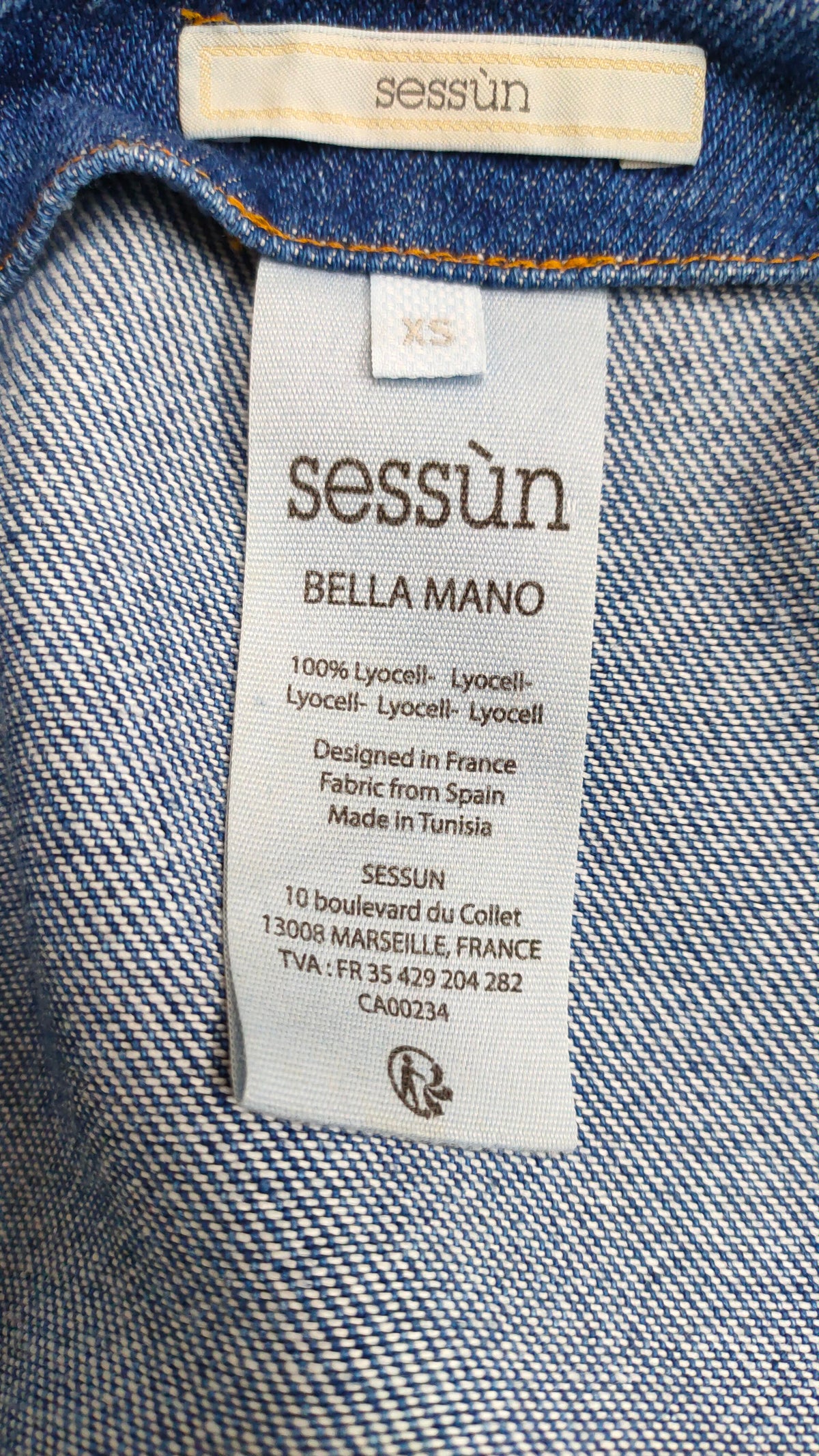 PRE OWNED Sessùn Bella Mano Denim Pinafore Dress