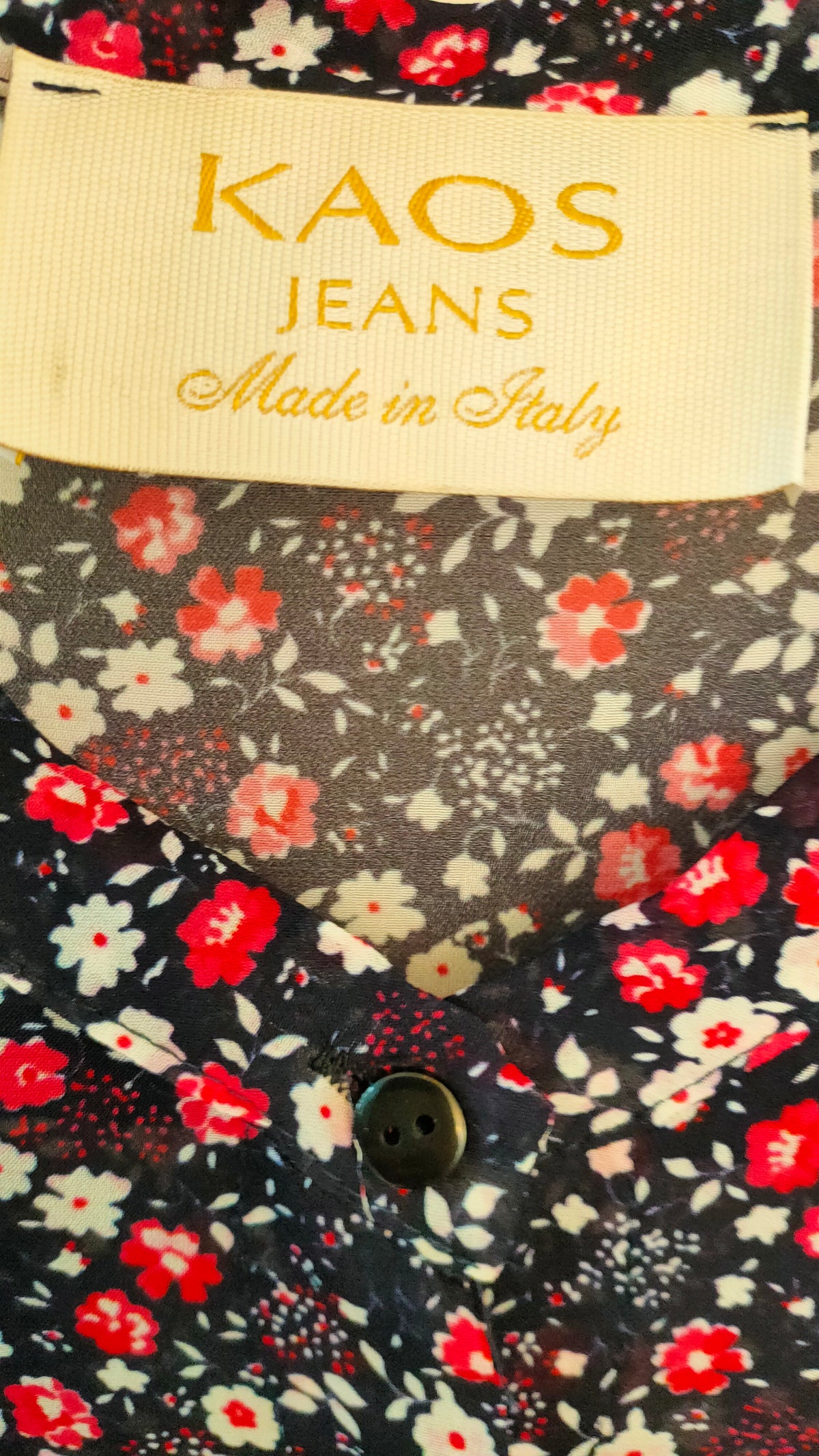 PRE OWNED Kaos Navy Floral Ruffle Blouse