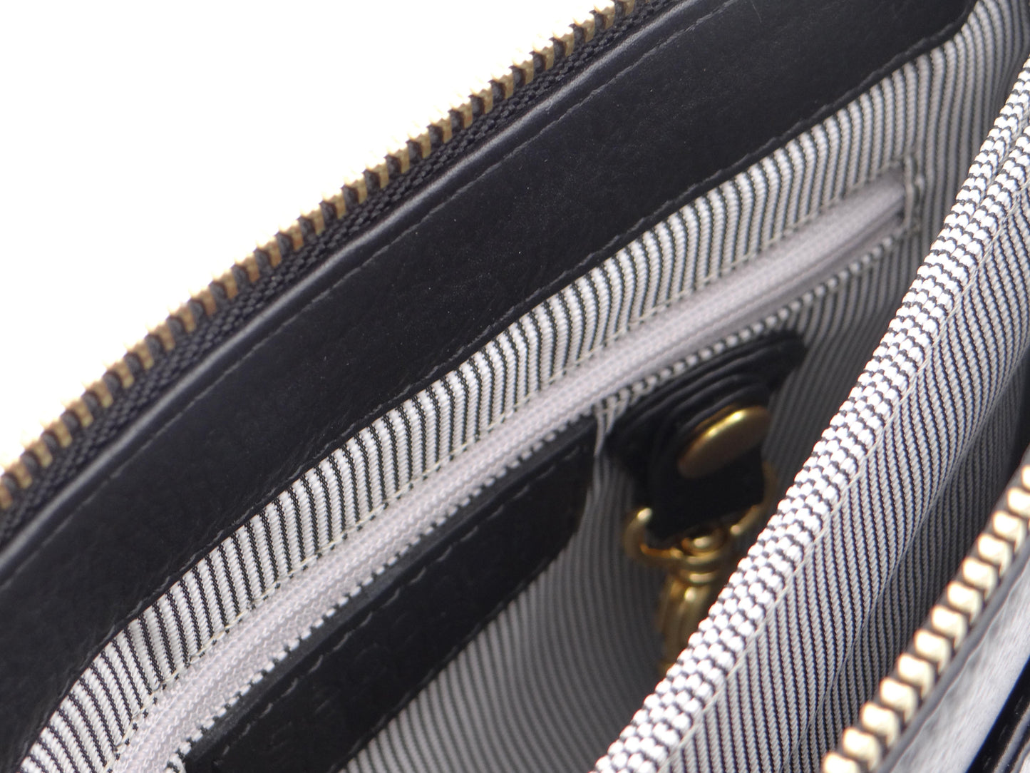 Second Nature Leather Cross Body Bag - Black with Gold #ST31