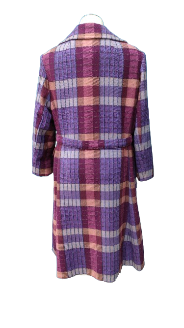 PRE OWNED Vintage Alta Moda NZ Plaid Wool Trench