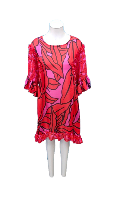PRE OWNED Coop by Trelise Cooper Red/Pink Leaf Dress