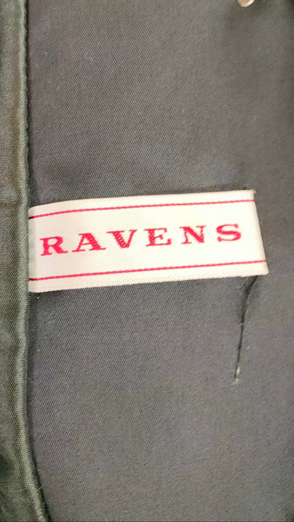 PRE OWNED Ravens Vintage Black Padded Coat with Faux Fur Trim
