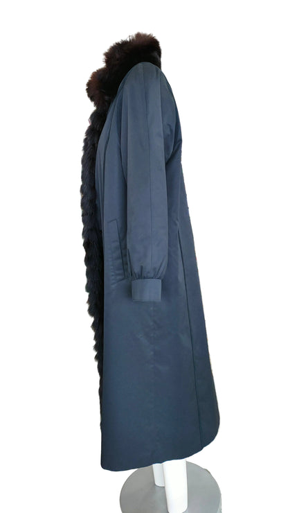 PRE OWNED Ravens Vintage Black Padded Coat with Faux Fur Trim