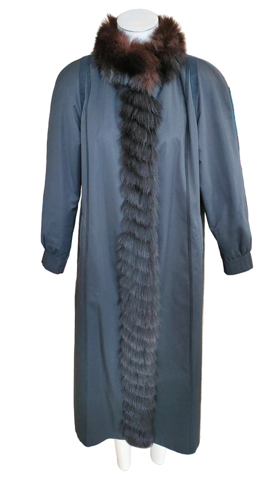 PRE OWNED Ravens Vintage Black Padded Coat with Faux Fur Trim
