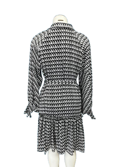 PRE OWNED Amaya Shirtdress - Black and White Houndstooth