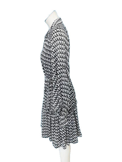 PRE OWNED Amaya Shirtdress - Black and White Houndstooth