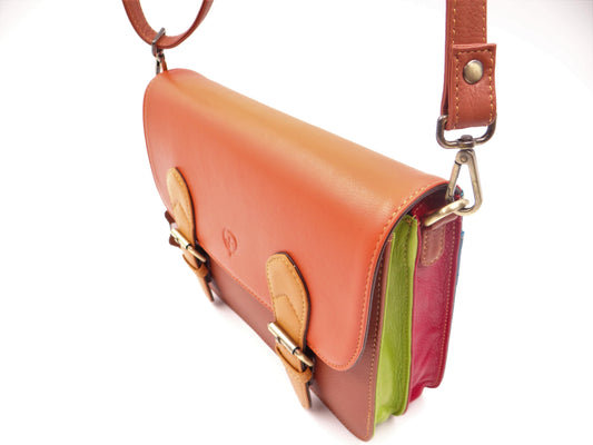 Second Nature Leather Cross Body Bag - Multi  #BC52