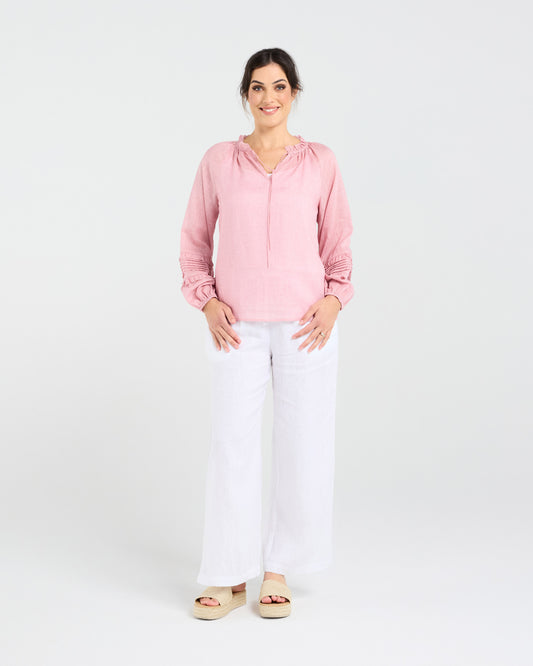 Blackstone Christina Frill Neck Top - Petal Pink