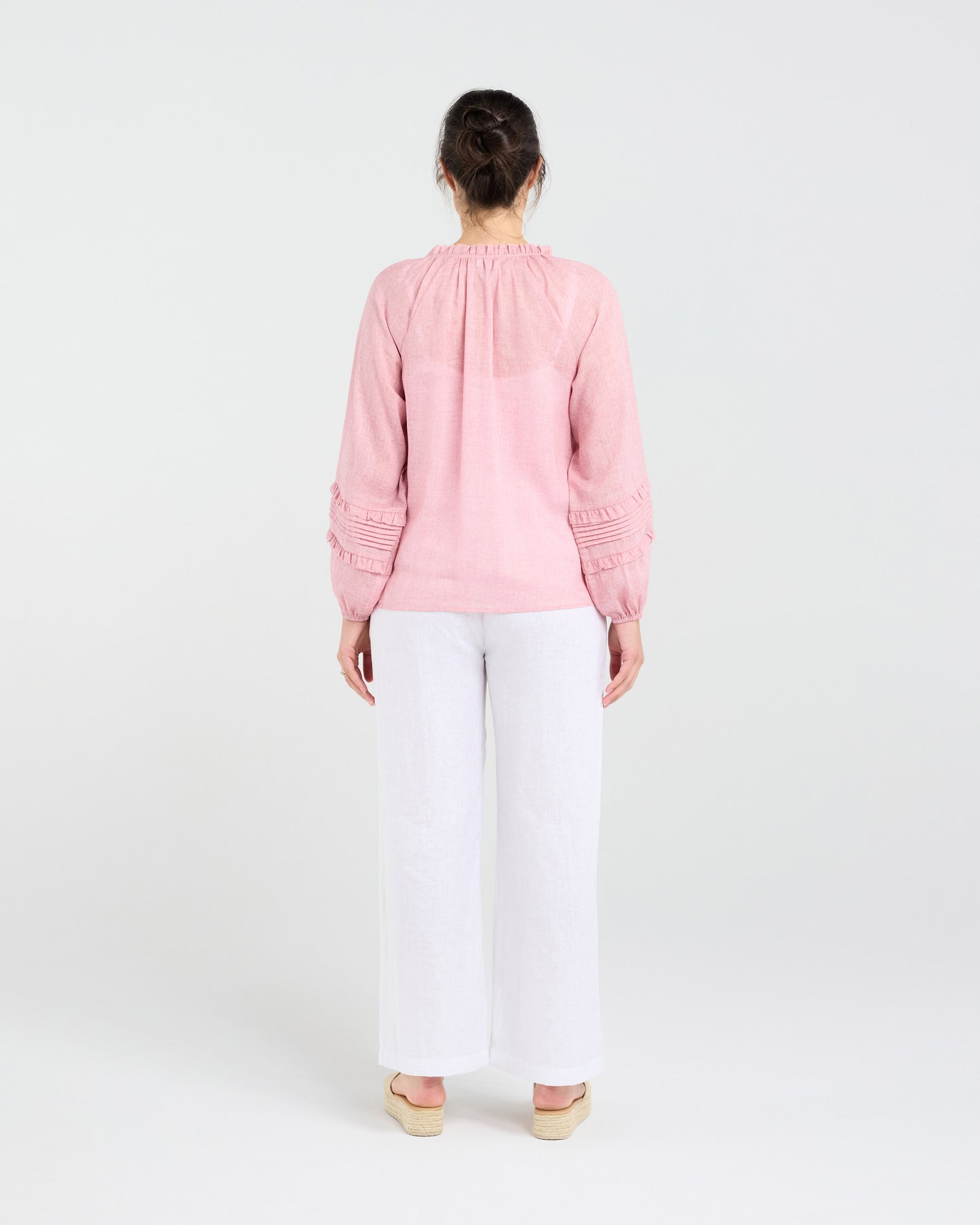 Blackstone Christina Frill Neck Top - Petal Pink