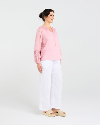 Blackstone Christina Frill Neck Top - Petal Pink