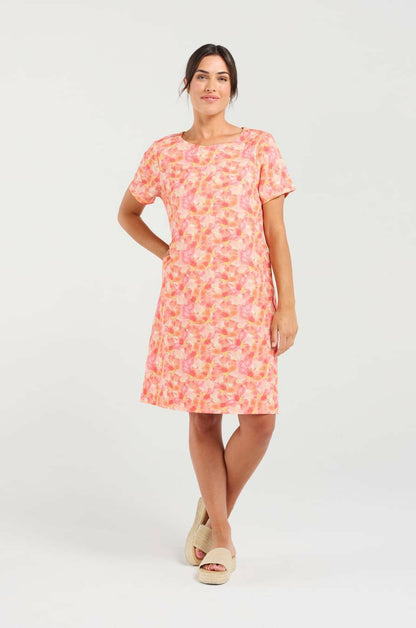 Blackstone Alexia Printed Linen/Cotton Dress - Sunset Petals