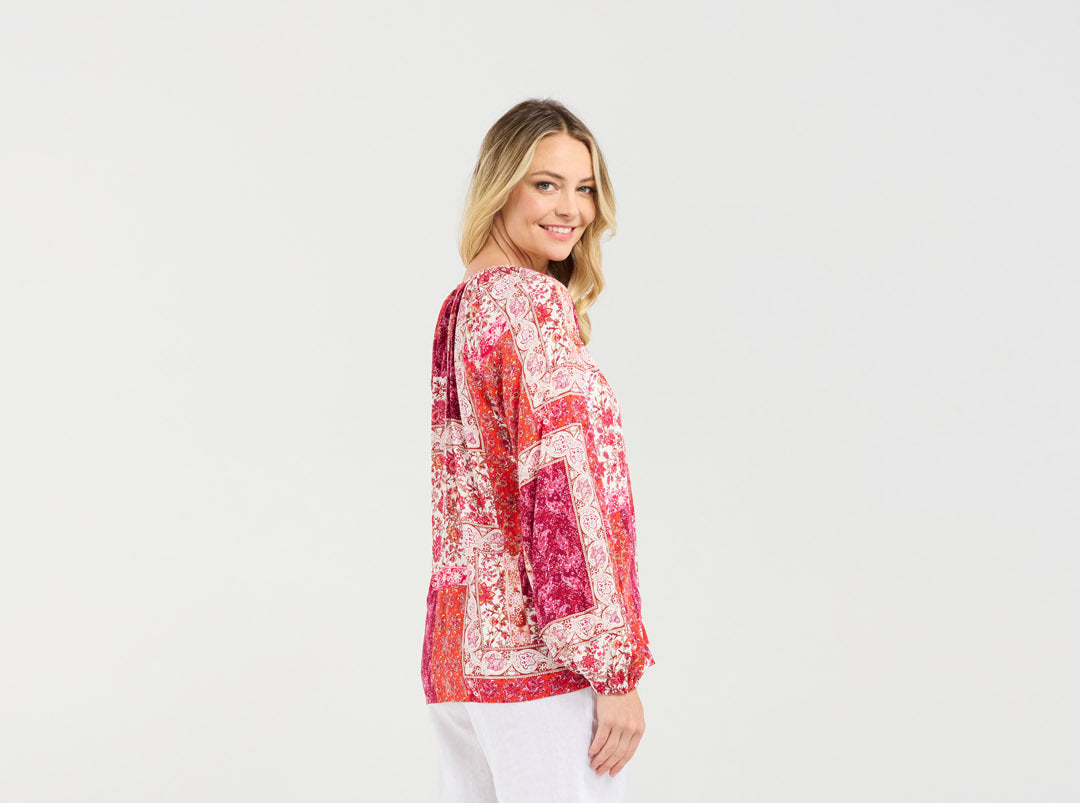 Blackstone Seraphine Tassel Top - Floral Patchwork