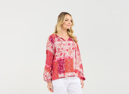 Blackstone Seraphine Tassel Top - Floral Patchwork