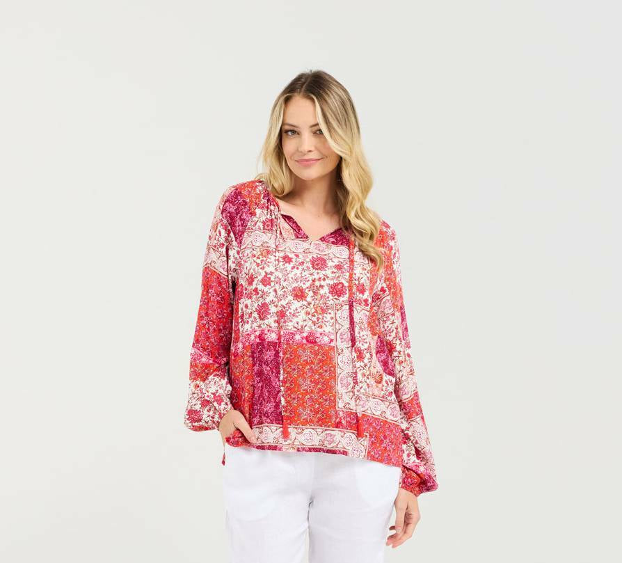 Blackstone Seraphine Tassel Top - Floral Patchwork