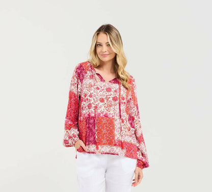 Blackstone Seraphine Tassel Top - Floral Patchwork