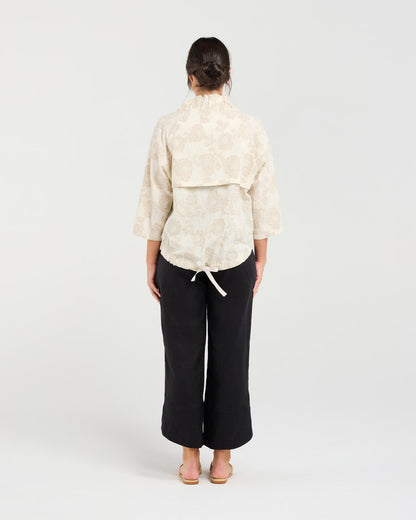 Blackstone Jacquard Zip Front Jacket - Beige