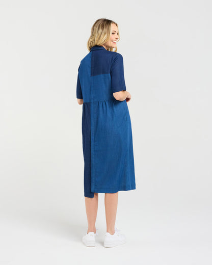 Blackstone Elise Patchwork Denim Dress