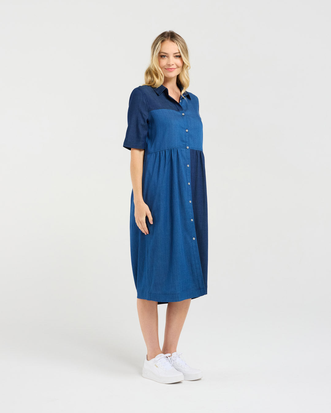 Blackstone Elise Patchwork Denim Dress