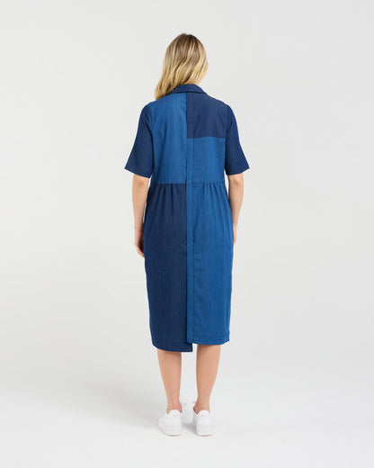 Blackstone Elise Patchwork Denim Dress