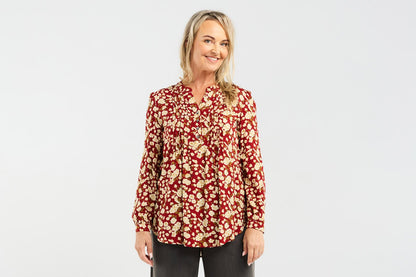 Blackstone Havana Pintuck Front Blouse - Autumn Blossom