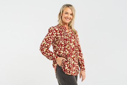 Blackstone Havana Pintuck Front Blouse - Autumn Blossom