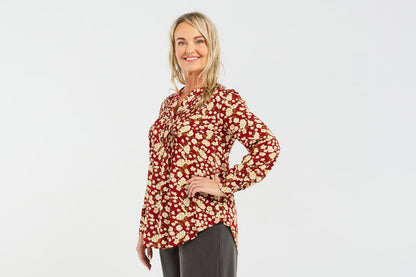 Blackstone Havana Pintuck Front Blouse - Autumn Blossom