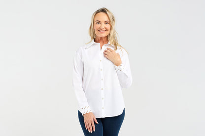 Blackstone Izzy Ric Rac Shirt - White