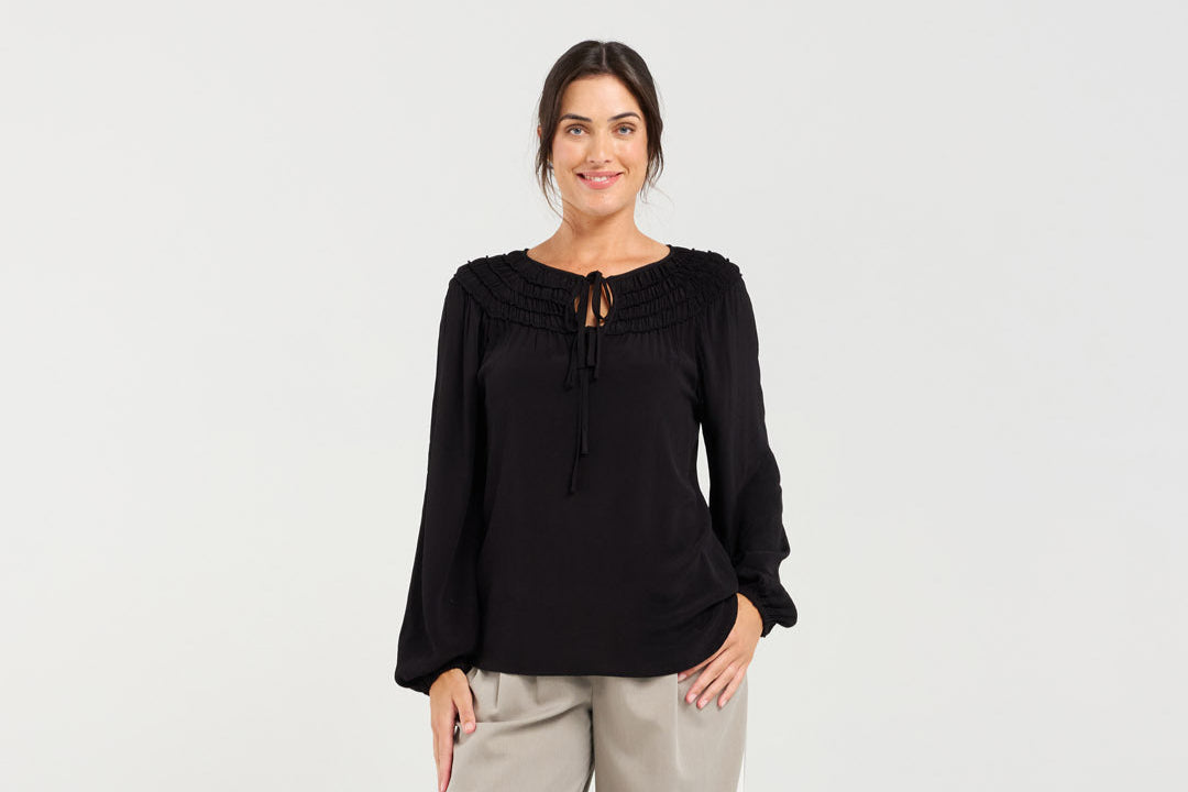 Blackstone Laura Luxe Tie Top - Black