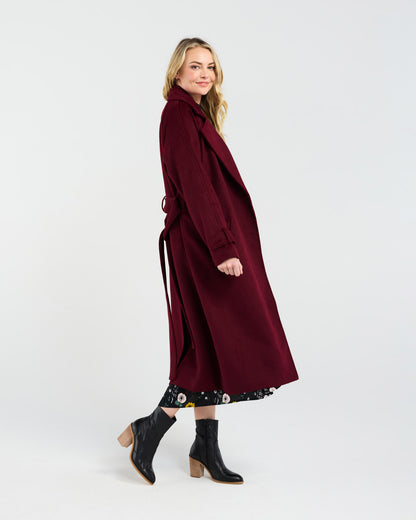 Blackstone Camille Wool Blend Coat - Cherry