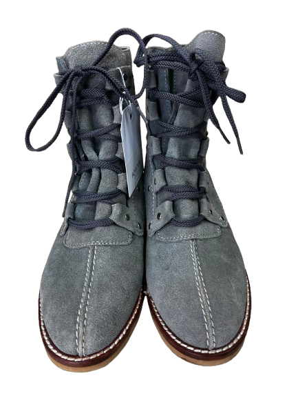 PRE OWNED Provensen Steel Grey/Blue Suede Lace-Up Ankle Boots