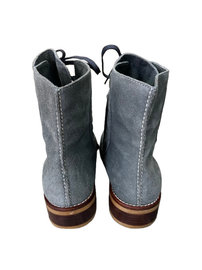 PRE OWNED Provensen Steel Grey/Blue Suede Lace-Up Ankle Boots