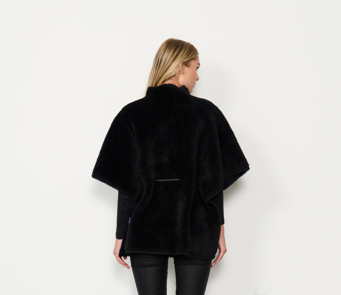 Holmes & Fallon Faux Fur Jacket with Drawstring Waist - Black #2472