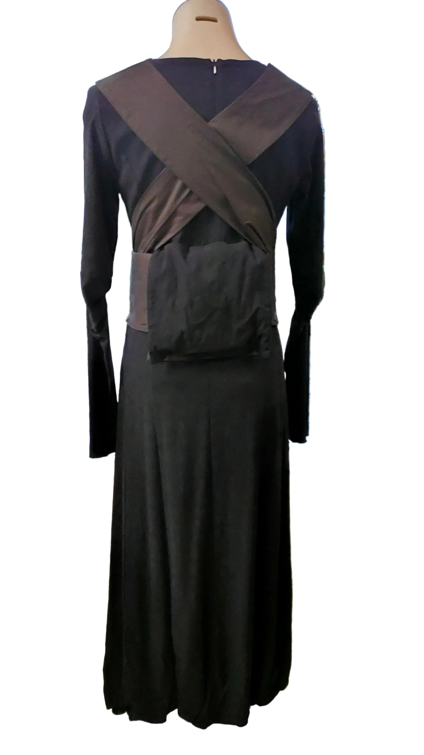 PRE OWNED Trelise Cooper Black Maxi Dress - back view showing cross sash detail
