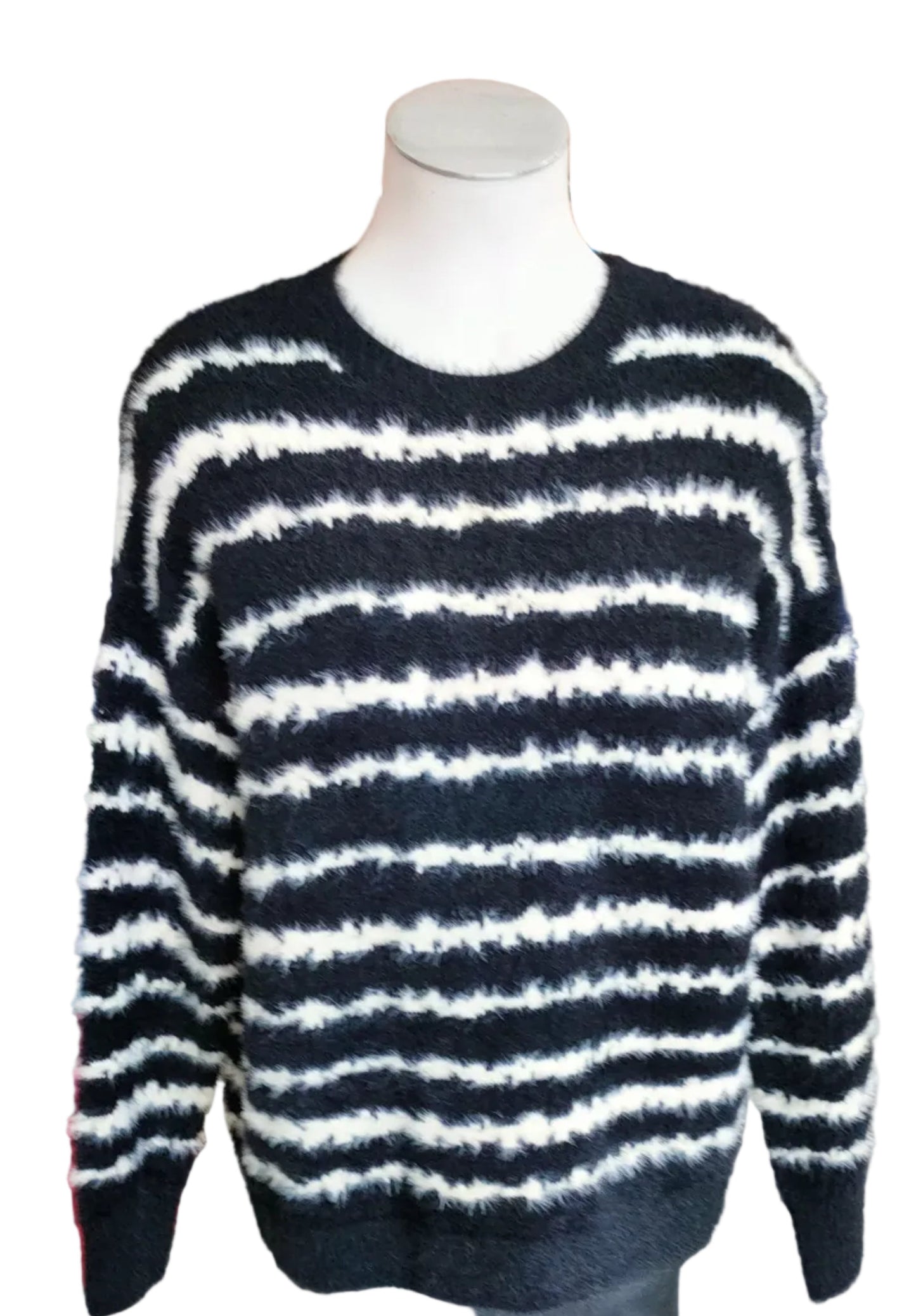 PRE OWNED Storm black and white stripe jumper
