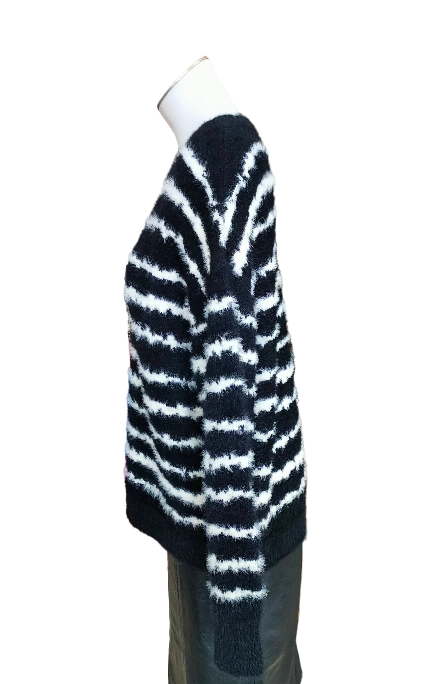 PRE OWNED Storm black and white stripe jumper