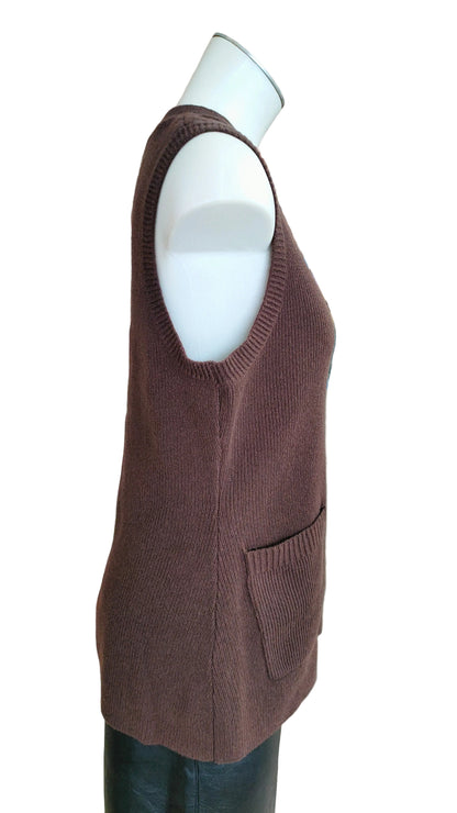 PRE LOVED Seed Heritage Merino Vest - Brown