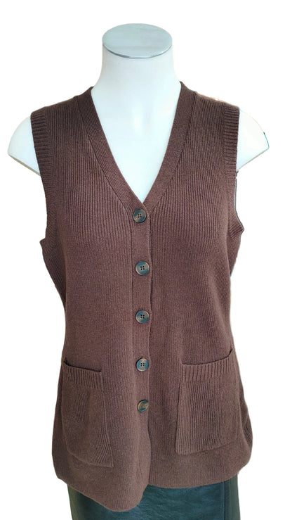 PRE LOVED Seed Heritage Merino Vest - Brown