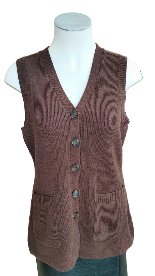 PRE LOVED Seed Heritage Merino Vest - Brown