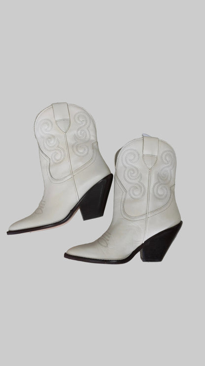 PRE OWNED Seed Heritage Cowboy Boots - Cream