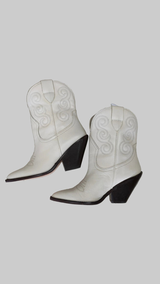 PRE OWNED Seed Heritage Cowboy Boots - Cream
