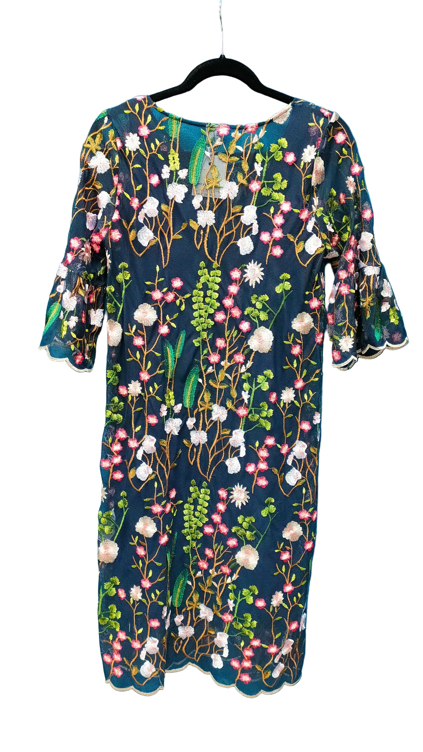 PRE OWNED Loobies Story mesh embroidered floral dress