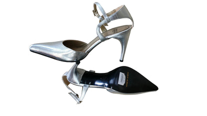 PRE OWNED Charles Jourdan Paris Silver Heels