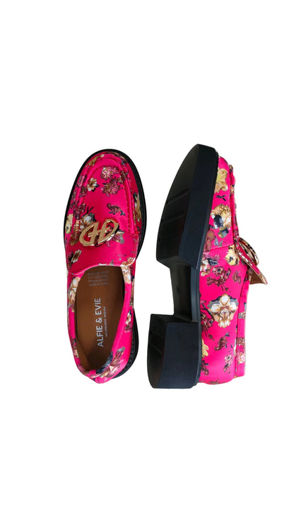 PRE OWNED Alfie & Evie Pink Floral Loafers