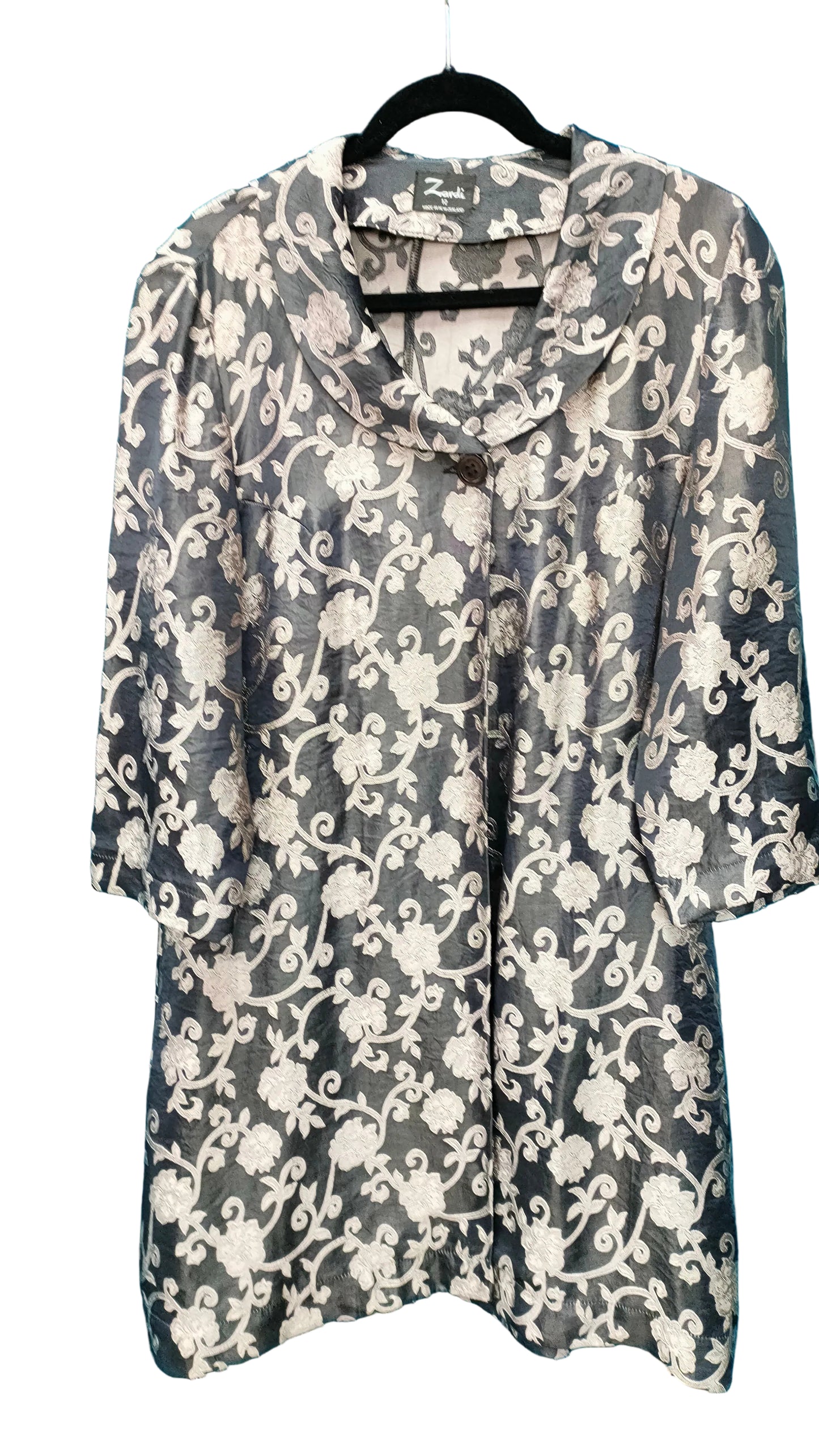 PRE OWNED Zardi Floral Jacquard Coat