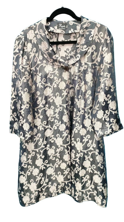 PRE OWNED Zardi Floral Jacquard Coat